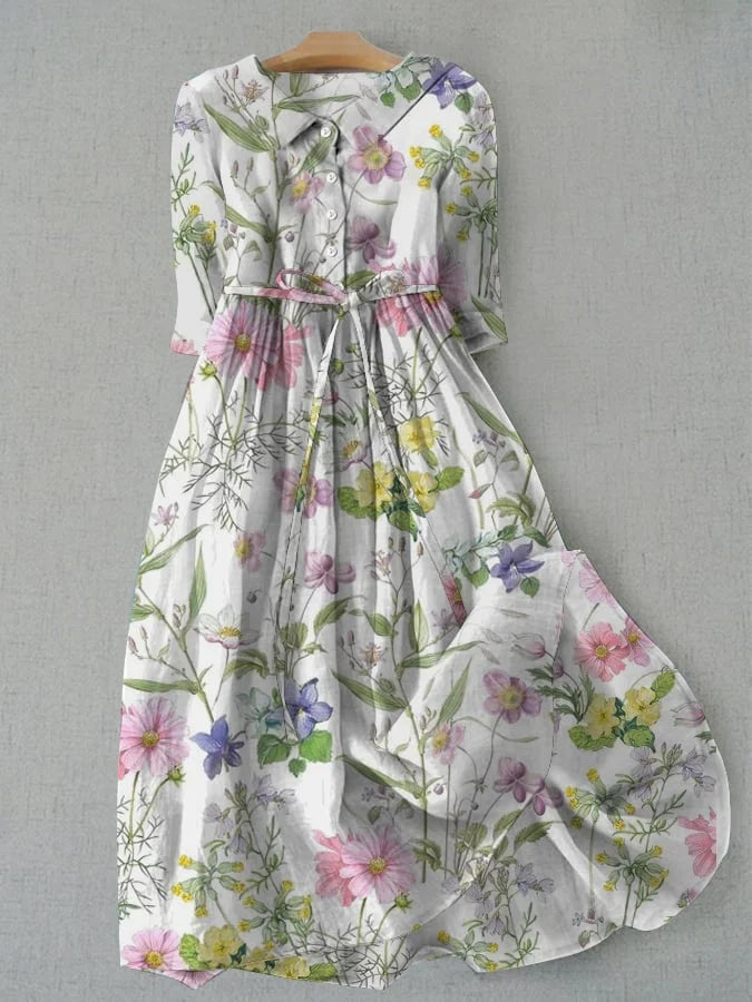 Dahlia | Robe Légère Fleurie Trapèze Vintage